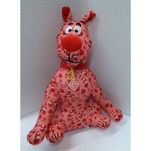 2013 Pink Christmas Scooby Doo, Peppermint Print Stuffed Toy Plush Cartoon